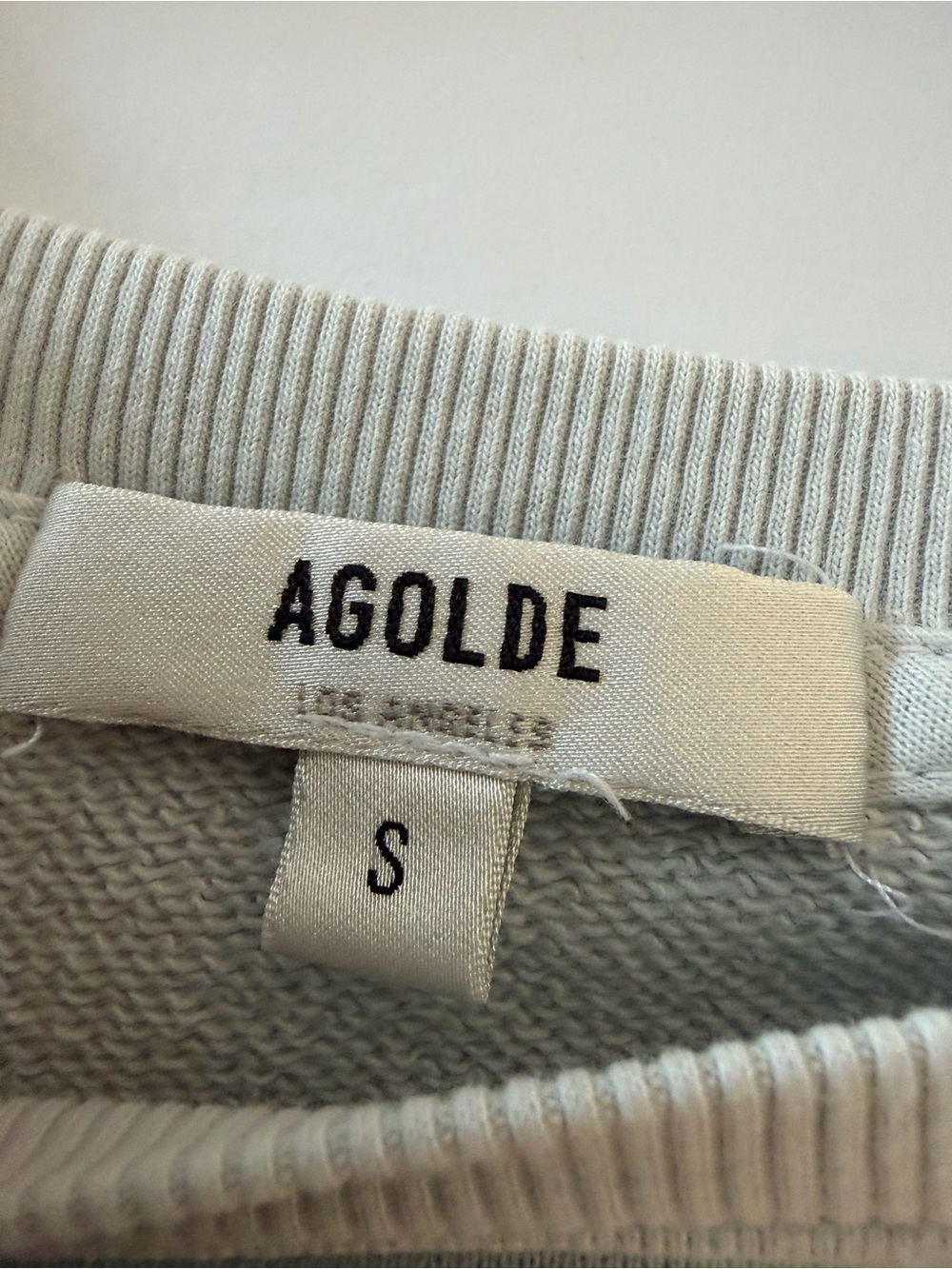 Agolde Women’s 3/4 Pullover Sweatshirt Size S Cotton Blueish Gray Casual Layer - Picture 5 of 13